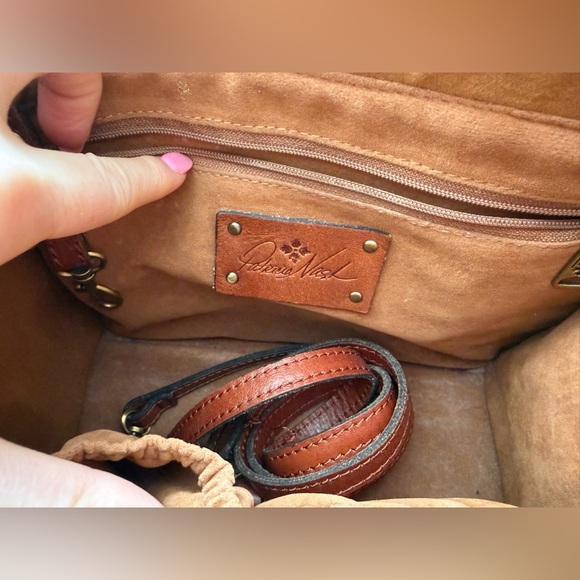 Patricia Nash Cognac Leather Satchel - Convertible to Crossbody - Picture 10 of 16